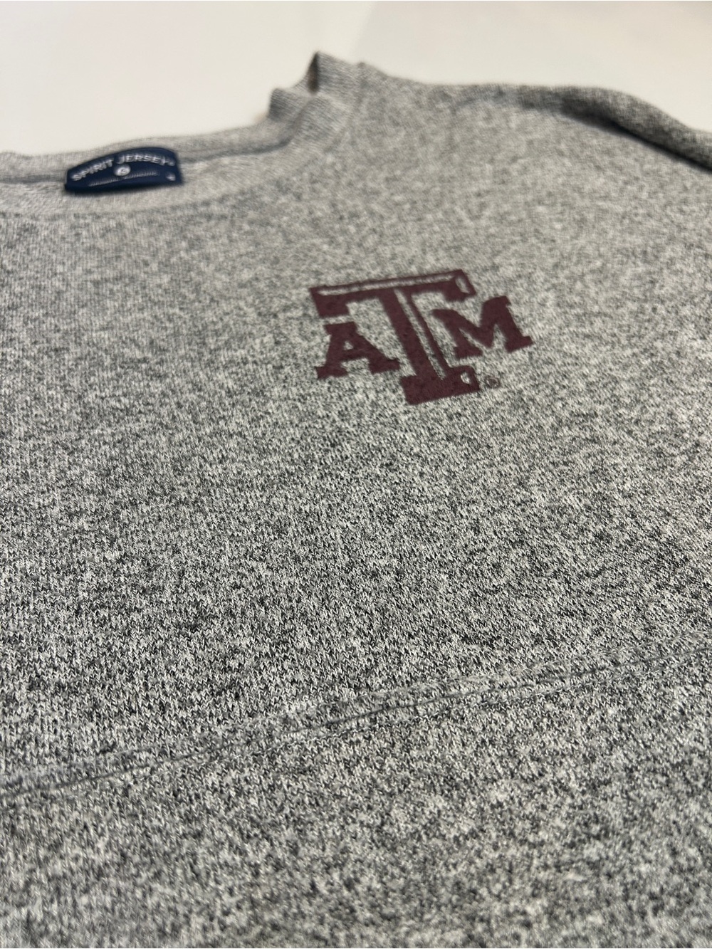 Texas A&M Aggies Spirit Jersey Gray Crewneck Pullover Sweatshirt Size S